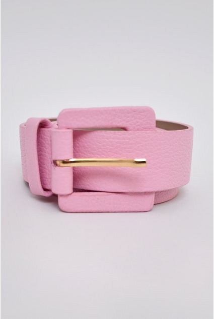 cinto fivela quadrada rosa bebe couro
