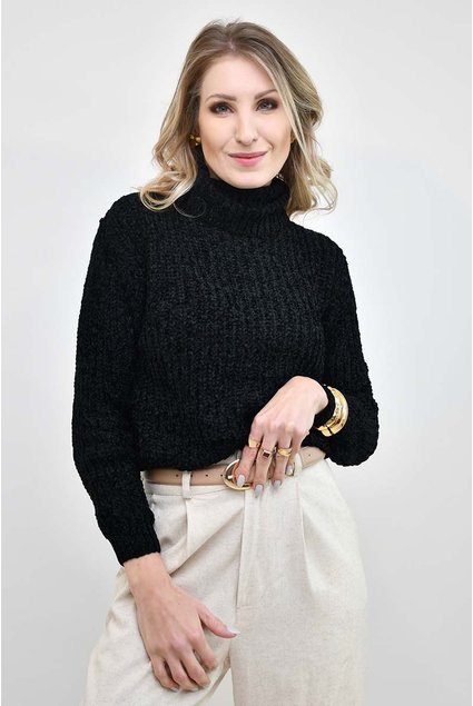 blusa tricot cris preto feminino delicado confortavel casual dia a dia