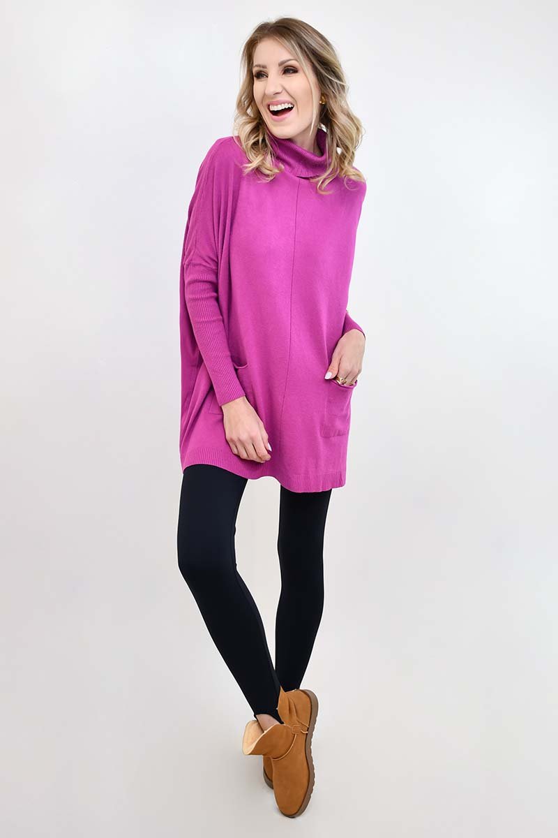 poncho tricot suzy fucsia inverno frio quentinho