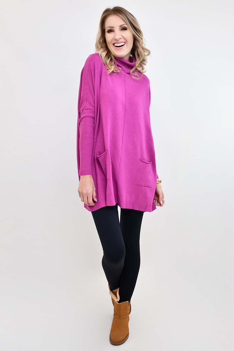 poncho tricot suzy fucsia cotidiano