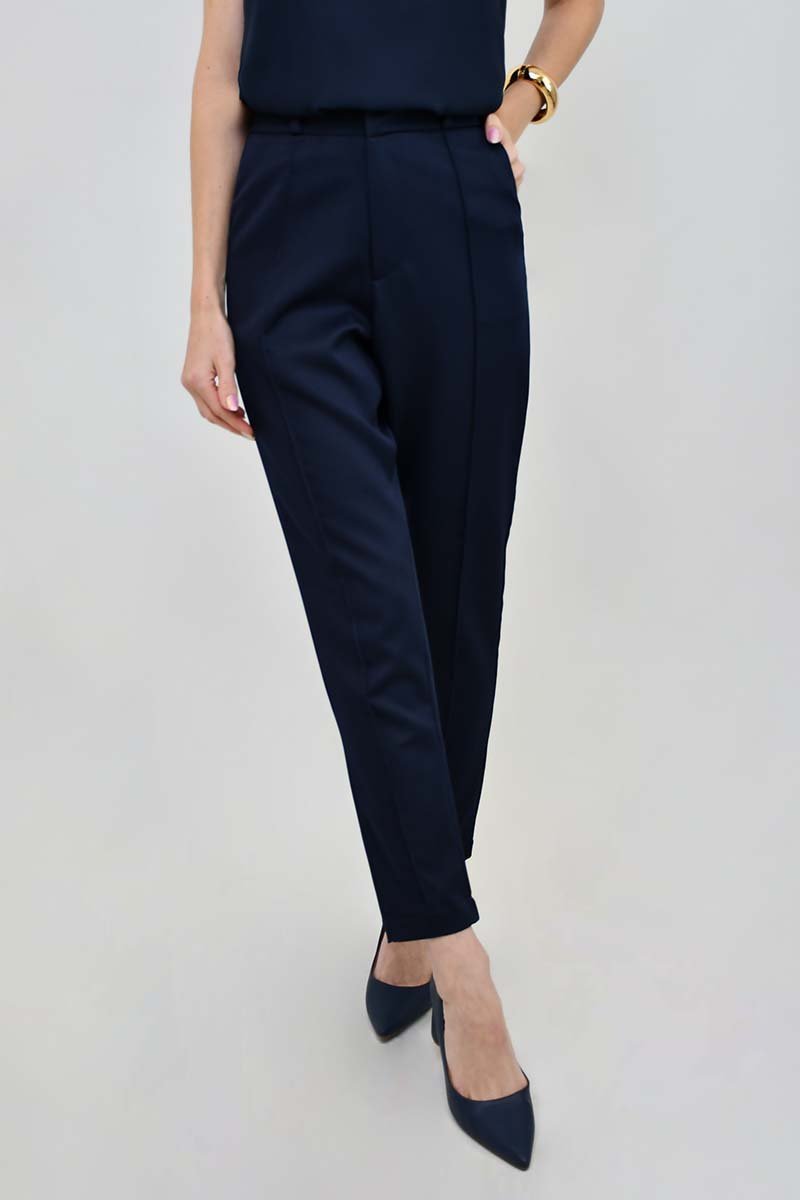 calca alfaiataria ellen elegante azul marinho