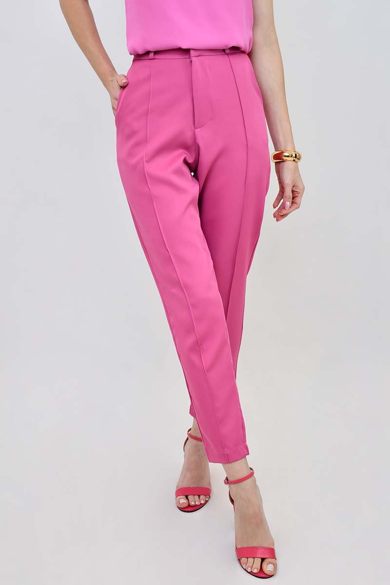 calca alfaiataria ellen elegante rosa pink