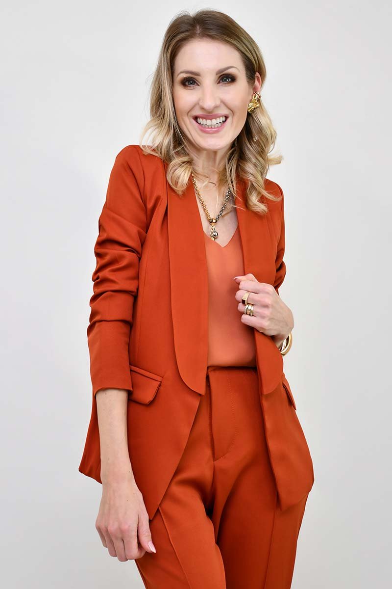 blazer alfaiataria ellen feminino terracota