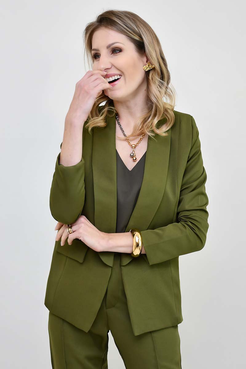 blazer alfaiataria ellen feminino verde militar
