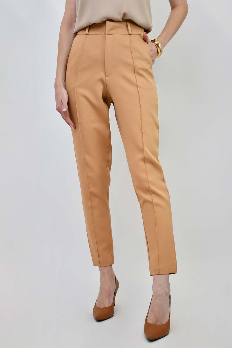 calca alfaiataria ellen elegante camel