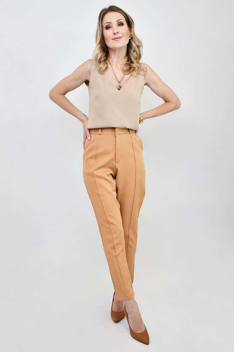 calca alfaiataria ellen moderno camel