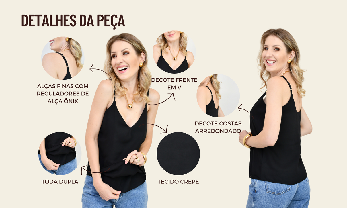 tabela de medidas site blusa de crepe alca fina rosangela preto