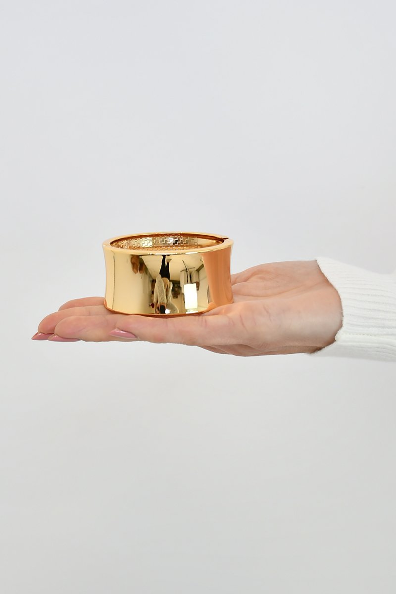 bracelete semijoia liso dourado