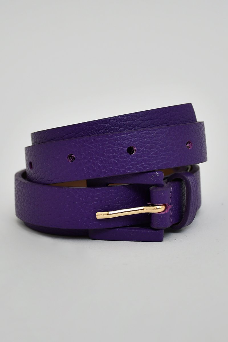 cinto de couro roxo violeta fino