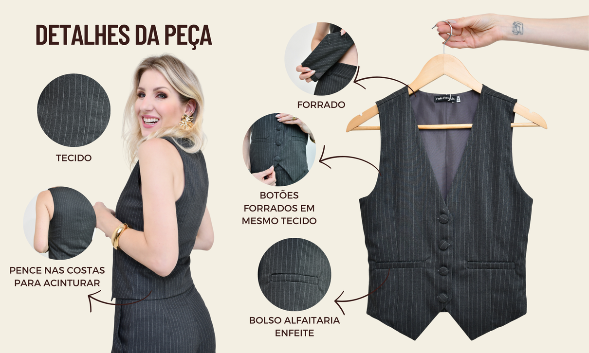 ficha detalhe colete risca de giz mescla