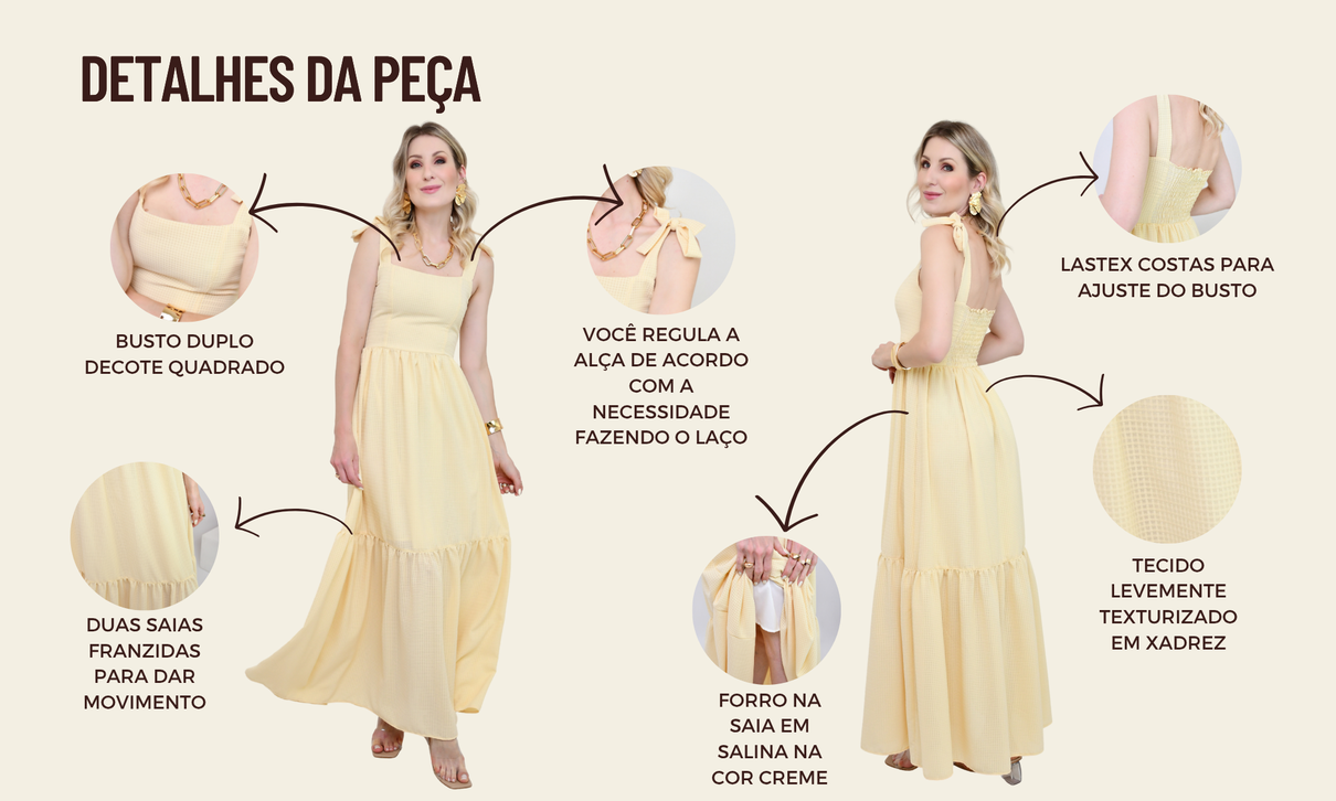 ficha de detalhes vestido penelope amarelo manteiga