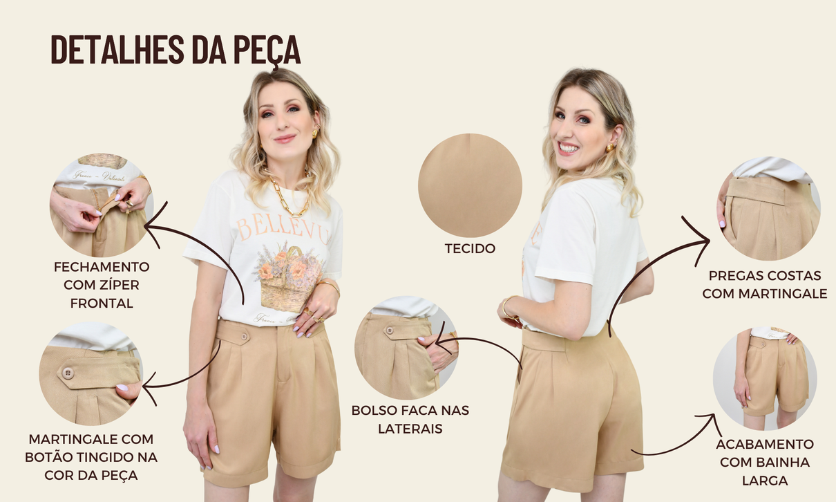 ficha de detalhes bellevue short amabile areia