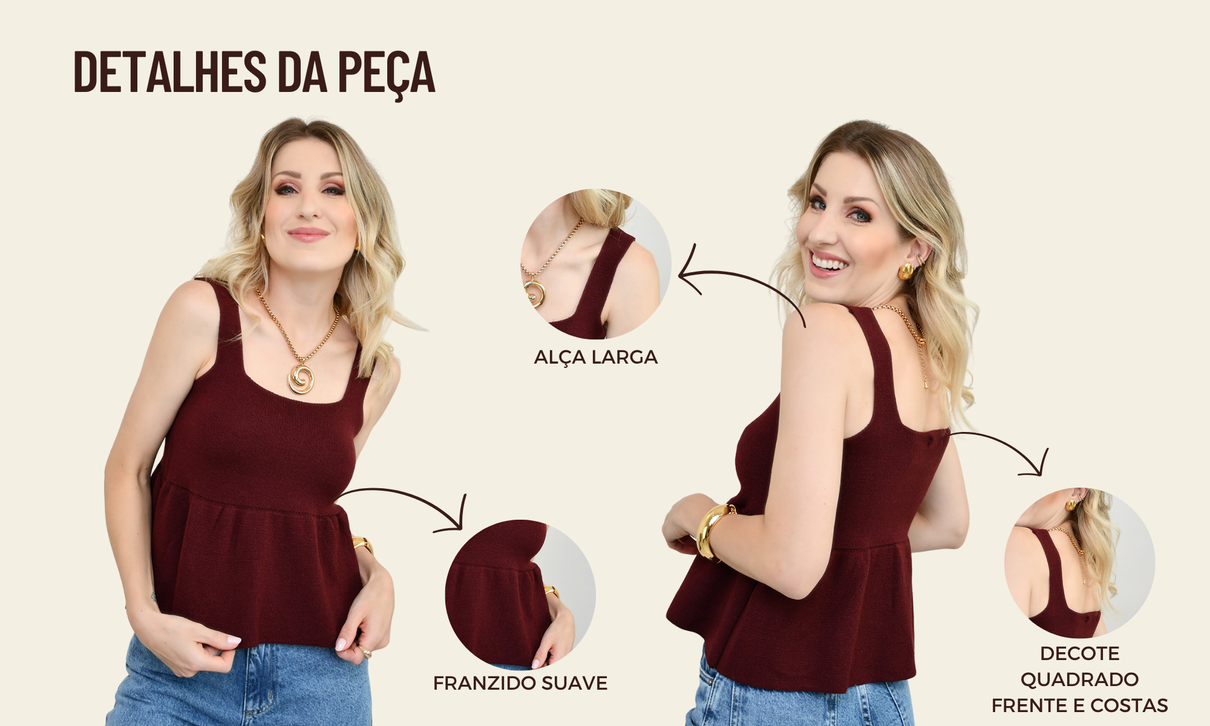 ficha de detalhes blusa peplum jasmine vinho
