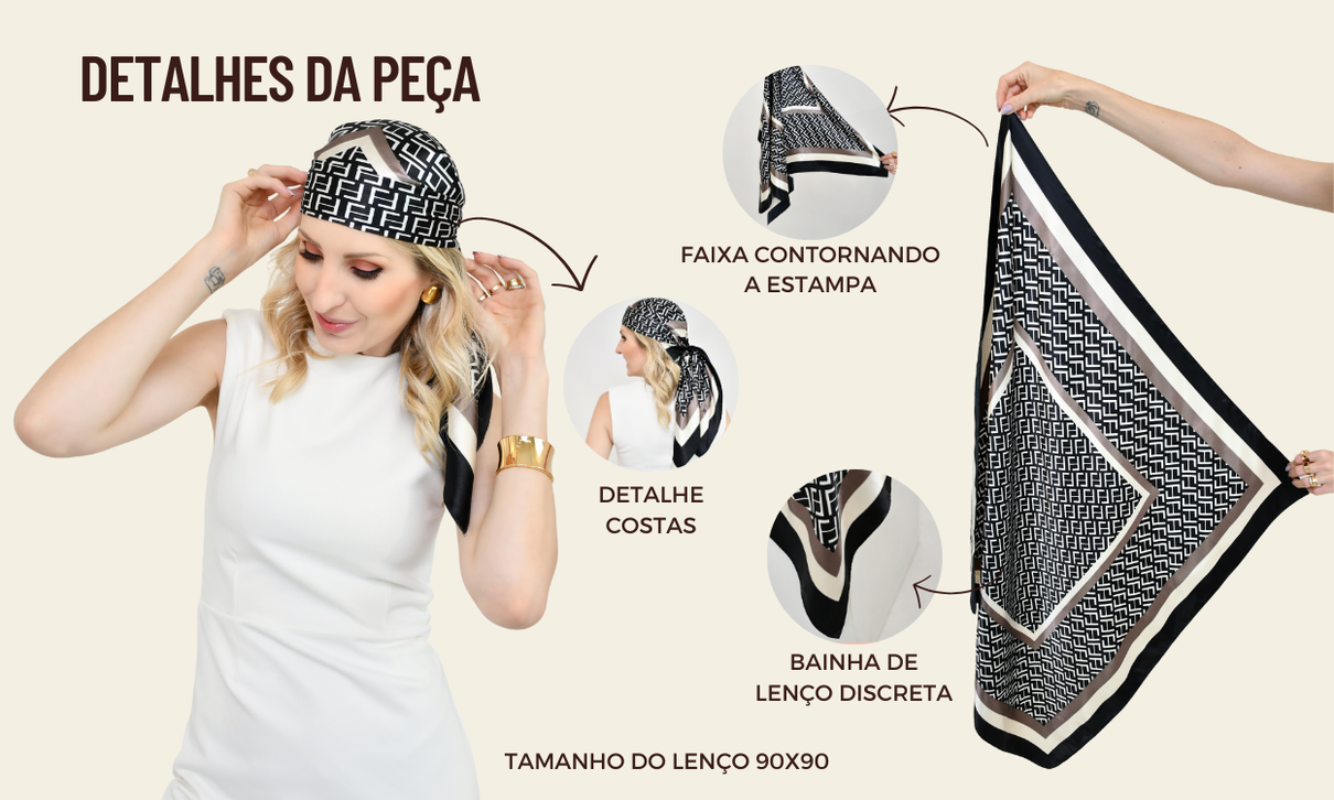 ficha lenco acetinado preto e branco 1