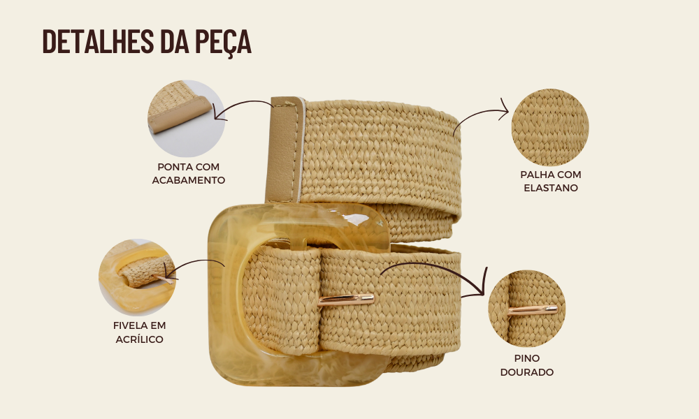 ficha cinto palha unico