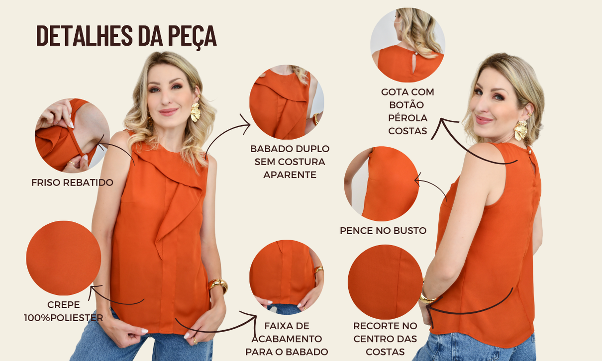 ficha de detalhes regata daiane laranja queimado