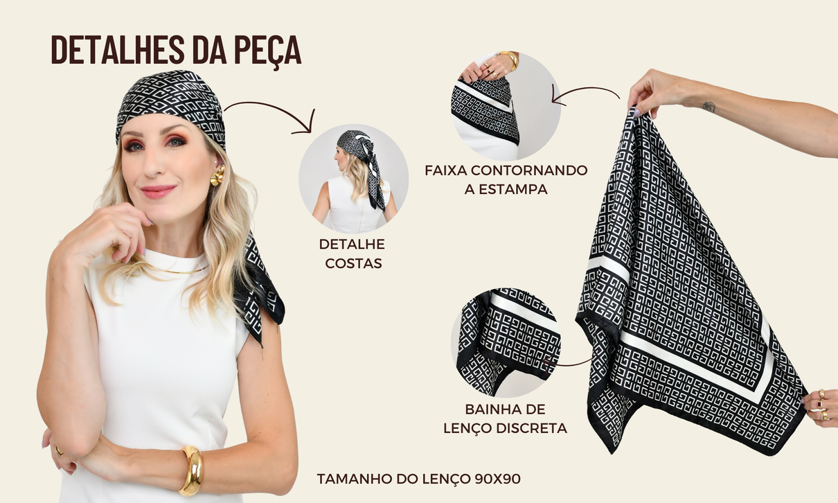 ficha de detalhes lenco preto com branco