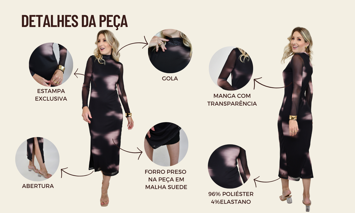 ficha de detalhes vestido roberta marrom