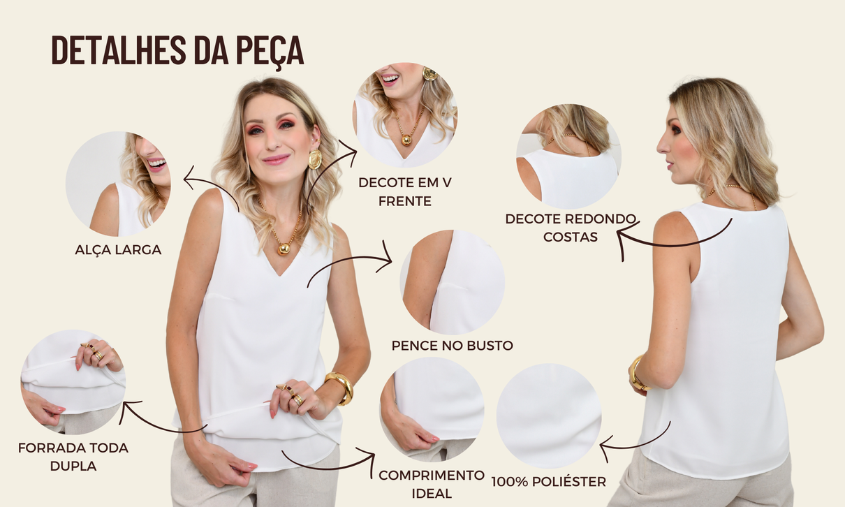 regata adriana off white ficha de detalhes