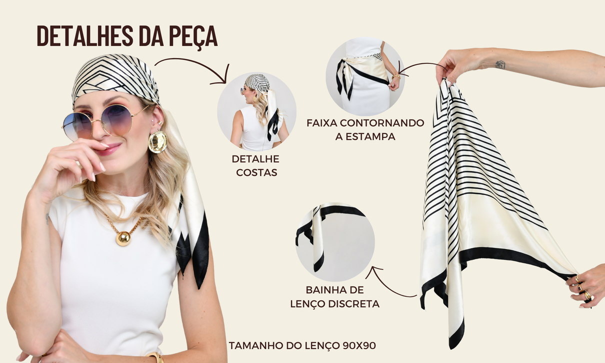 ficha de detalhes lenco creme com preto