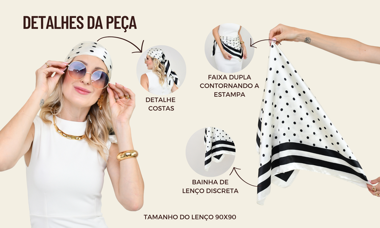 ficha de detalhes lenco poa off creme com preto