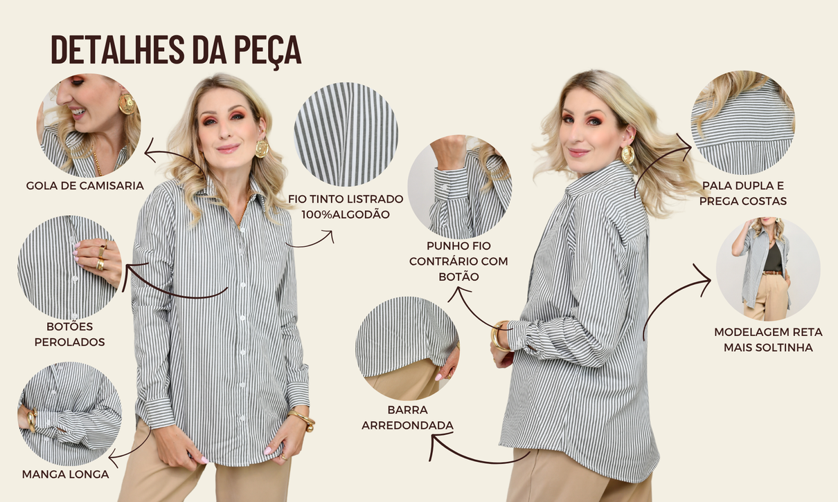 ficha de detalhe camisa luciana listra verde militar