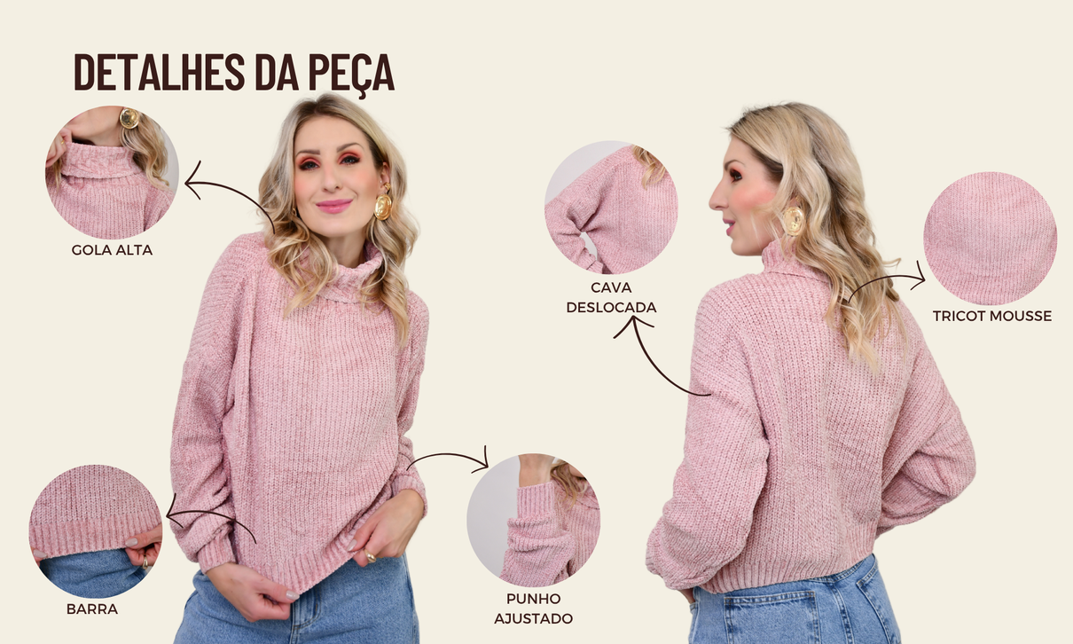 ficha de detalhes tricot liz rosa suave acinzentado bebe