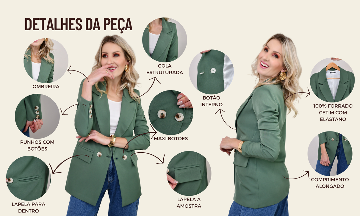 ficha de detalhes antonia blazer verde suave