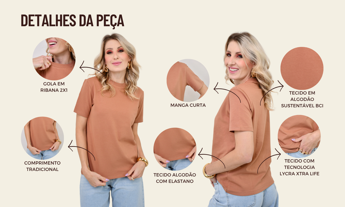 ficha de detalhes t shirt paula mocha mousse
